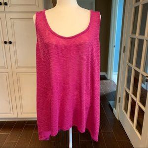 TORRID Womens Sleeveless Heathered Pink Open Crochet Back Knit Tank Top Size 4